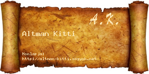 Altman Kitti névjegykártya
